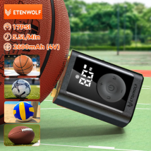 ETENWOLF P300 Elektrische Ballpumpe, präzises Manometer, Aufblasen und Entleeren, Basketball, Fußball, Volleyballpumpe, Ballnadeln