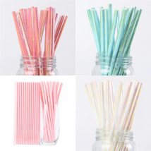 Lovely lridescent Straws carnaval Party Wedding Decoration Kids Birthday Baby Shower Christmas Frozen Supplies party