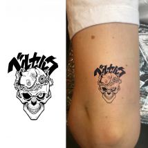 3 pcs Skull Temporary Tattoo,Lasts To 15 Days New Technology Magic Waterproof Semi Permanent Sticker.