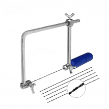 TASP 4" Adjustable Frame Saw bow U-shape Coping Jig Saw for Woodworking Craft DIY Hand Tools with 6pcs Spiral Saw Blades