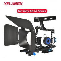 YELANGU Kit gabbia per fotocamera per Sony A7S A7 A7R A72 A7RII A7SII A6000 A6500 A6300 con doppi supporti per pattini freddi Filettature da 1/4 di pollice
