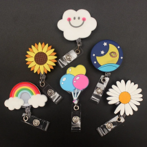 Natural Scenery Style Retractable Badge Reel For Nurse & Doctor Card Holder Office & Hospital Supplies Boy & Girl Name Card