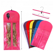 Alileader Best Quality Portable Wig Storage Bag With Hanger Package Suit Case Bag For Human Hair/Ponytail/Clips Hair Extensions