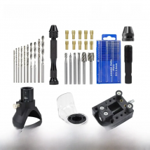 XCAN Wood Drilling Tools HSS Rotary Bit with Mini Drill Chuck Quick Change Keyless Chuck Twist Drill Bit Hand Drill