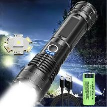 Super XHP120 Powerful Led Flashlight High Power Torch Light Rechargeable Tactical Flashlight Built-in 18650 Battery Camping Lamp
