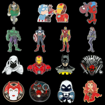 Marvel Cute Avengers Enamel Lapel Pins for Backpack Accessories Superhero Metal Badge Button