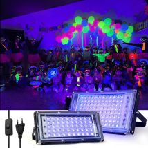 395nm 400nm Led UV Floodlight 50W 100W LED Stage Blacklight 220V Waterproof Ultravilet Lamp Fluorescent Party Stage Light