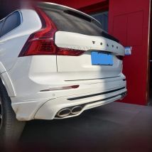 For Volvo XC60 ABS REAR BUMPER TRUNK LIP SPOILER DIFFUSER With Exhaust Tips 2018-2025 UNPAINTED/GLOSSY BLACK /WHITE/CARBON COLOR