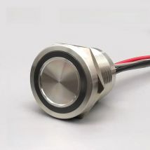 22mm Flat Head Ring LED Light Piezo Switch Touch Type IP68  Stainless Steel Button Switch