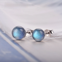 ITSMOS Natural Labrador Stud Earrings s925 Sterling Silver Crystal Noble Female Elegant Vintage Simple for Women