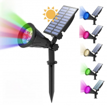 T-SUNRISE Solar Powered 4/7 LED Lamp Adjustable Solar Spotlight In-Ground IP65 Waterproof Landscape Wall Light Outdoor Lighting