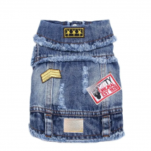 Dog Jeans Jacket Cute Casual Blue Denim Coat Vest Pet Puppy Clothes Apparel 6 Sizes 2 Colours