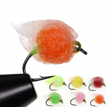 Vtwins Bead Head Glo Bug Salmon Egg Fly Salmon Fish Roe Wet Flies Fast Sinking Trout Lure Steelhead Fishing Artificial Bait Lure