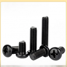 Black Carbon Steel M2 M2.5 M3 M4 M5 M6 M8 Cross Recessed Phillips Truss Head Large Flat Round Head Screw Bolt