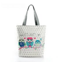 Floral And Owl Printed  Women's Casual Tote Female Daily Use Female Shopping Bag Ladies Single Shoulder Handbag Simple Beach Bag