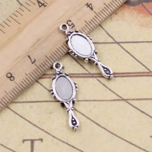 50pcs Charms Devil Mirror 27x10mm Tibetan Pendants Crafts Making Findings Handmade Antique Jewelry DIY For Necklace