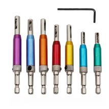 4/7PC2/2.8/3.5/4.5/5/6.35mm HSS Self Centering Hinge Center Hexagon Drill Bits Door Cabinet Woodworking Positioning Hole Puncher