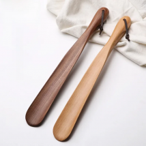 Black Walnut wooden Professional Shoe Horn Flexible Long Handle Shoehorn Useful Shoe Lifter Professional Shoe Spoon Home Tools