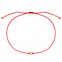 Simplle Red String Copper Filled Beads Handcrafted Bracelet Women Girl  Ball Black Cord Adjustable Knotted Trendy Jewelry Gift