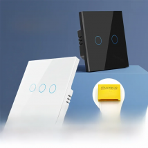 Tuya Zigbee Smart Touch Switch Light No Neutral Wire No Capacitor 1/2/3 Gang 110v-240V Wall On Off Magnetic Latching Relay Elect