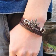 2023 Hot Handmade Multi-layer Leather Bracelets Braided Jewelry Valentine's Day Gifts Women Charm Bangle Men Cuff Pulseira