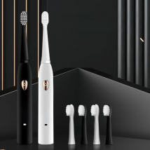 Jianpai Adult Black White Classic Acoustic Electric Toothbrush Adult 5-gear Mode USB Charging IPX7 Waterproof Acoustic Electric