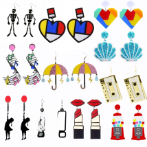 Earrings For Women Fashion Charm Eardrop Hip Hop Girls Gift Cute Sweet Heart Exaggeration Special Creativity Tape Love Heart