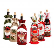 Christmas Wine Bottle Cover Merry Christmas Decorations For Home 2024 Christmas Ornament Happy New Year 2025 Xmas Navidad Gifts