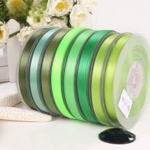 YAMA 25 28 32 38 mm 100yards/lot Double Face Satin Ribbon Light and Dark Green for Party Wedding Decoration Handmade Rose Flower