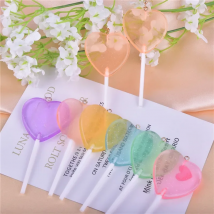 10pcs/12pcs/pack Bling Glitter Heart  Lollipop Resin Charms  for Earring Keychain Jewelry Making 85x22mm