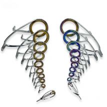 TAKEDO TN12 Fishing Rod Guide 10PCS Set Stainless Steel Ceramics Rings Casting Rod Repair Kit Casting Replacement Accessorie