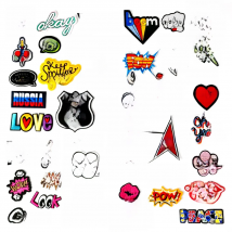 LOVE OOPS POW HEY Mend Patch Badges Embroidered Applique Sewing Clothes Stickers Garment Apparel Accessories Patches Badge