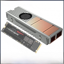 LDPCSJ M.2 NVME SSD Heat Sink Copper and Aluminum Structure with Quiet Fan Active Cooling 2280 Solid State Drive Cooler