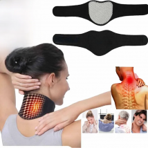 Self-heating Tourmaline Neck Magnetic Therapy Support Belt Black Protect Band Neck Support Massage Health Care