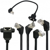 Lan Cable RJ45 Male To Female Extend Cord RJ 45 Ethernet Cable Screw Panel Mount Left Right Angled 90 Degree UP Down Cat5 Cable