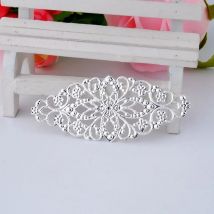 30Pcs Filigree Flower Wraps Filigree Connectors Metal Crafts Decoration DIY Findings 8x3.5cm J2728