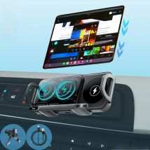 Foldable Phone Wireless Charging Holder Car Air Vent Clip Phone Mount For Galaxy Z Fold 4 5 6 Straight Phone iPhone 15 14 Xiaomi