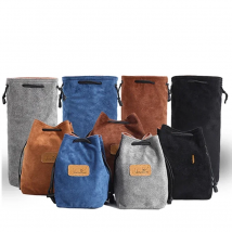 Waterproof Canvas Lens Pouch Bag with Shockproof Drawstring for Camera Parts Nikon Sony Pentax Canon Photography Backpack
