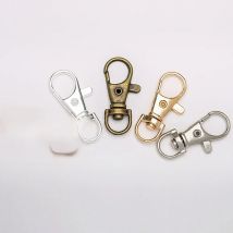 10pcs Gold Color Split Key Ring Swivel Lobster Clasp Connector For Bag Belt Dog Chains DIY Jewelry Making Findings Wholesale