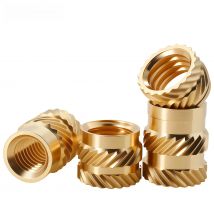 M2 M3 M4 M5 M6 M8 Brass Heat Insert Nut Double Twill Knurled Hot Melt Injection Embed Thread Inserts Nuts For 3d Printer Plastic