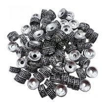 30pcs 8mm 2 Styles Wheel Shape Perforated Gasket Handmade Bracelet Necklace Jewelry Spacer Beads DIY Alloy Accessories Supplies