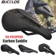 BUCKLOS Sella per bicicletta stampata in 3D Cuscino per sedile per bici interamente in fibra di carbonio Sella per mountain bike da strada ultraleggera Sedile MTB in carbonio