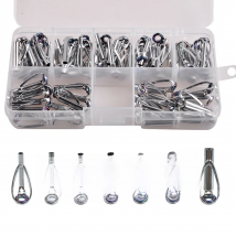 70PCS Fishing rod Tip Repair Kit Rod Top Tips Replacement stainless steel Ceramic Ring Guide Tips DIY Fishing Supplies