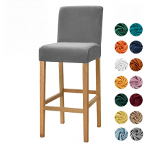 Velvet Fabric Bar Stool Chair Cover Spandex Stretch Short Back Chair Covers for Dining Room Cafe Home Small Size Seat Slipcover