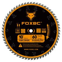 FOXBC 254 mm Tischsägeblatt 60 Zähne ATB Thin Kerf Fine Finish Crosscut 1 Stück