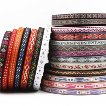 5 Yards 10~16MM Gold Silver Cannetille Geometric Jacquard Ribbons Decoration Pet Leash Collars Clothing Trim Sewing Accessories