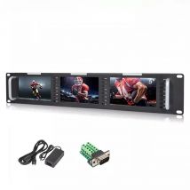 FEELWORLD Triple 5" 2RU 800×480 Broadcast LCD Rack Mount Monitor T51 with 3G-SDI, HDMI, AV Input and Output