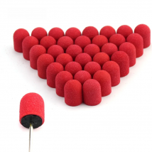50pcs 10*15mm Red Nail Drill Accessories Pedicure Sanding Cap Foot Cuticle Milling for Manicure Pedicure Art Tools