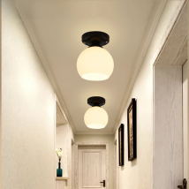 LED Single Head Simple Ceiling Lamp Glass Metal Rustic Foyer Cloakroom Kitchen Balcony Bathroom Aisle Bedroom lustre Staircase