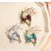 SKEDS Women Men Creative Deer Enamel Brooch Painting Reindeer Sika Deer Brooches Pin Metal Cute Animal Jewelry Pins Accessories
